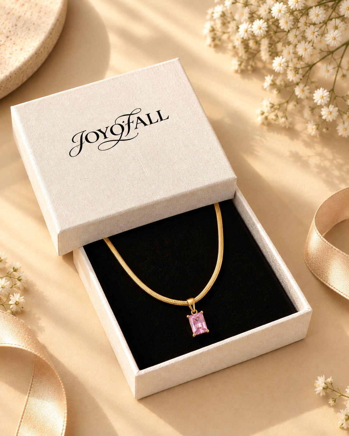 Pink Crystal Pendant Necklace for Women