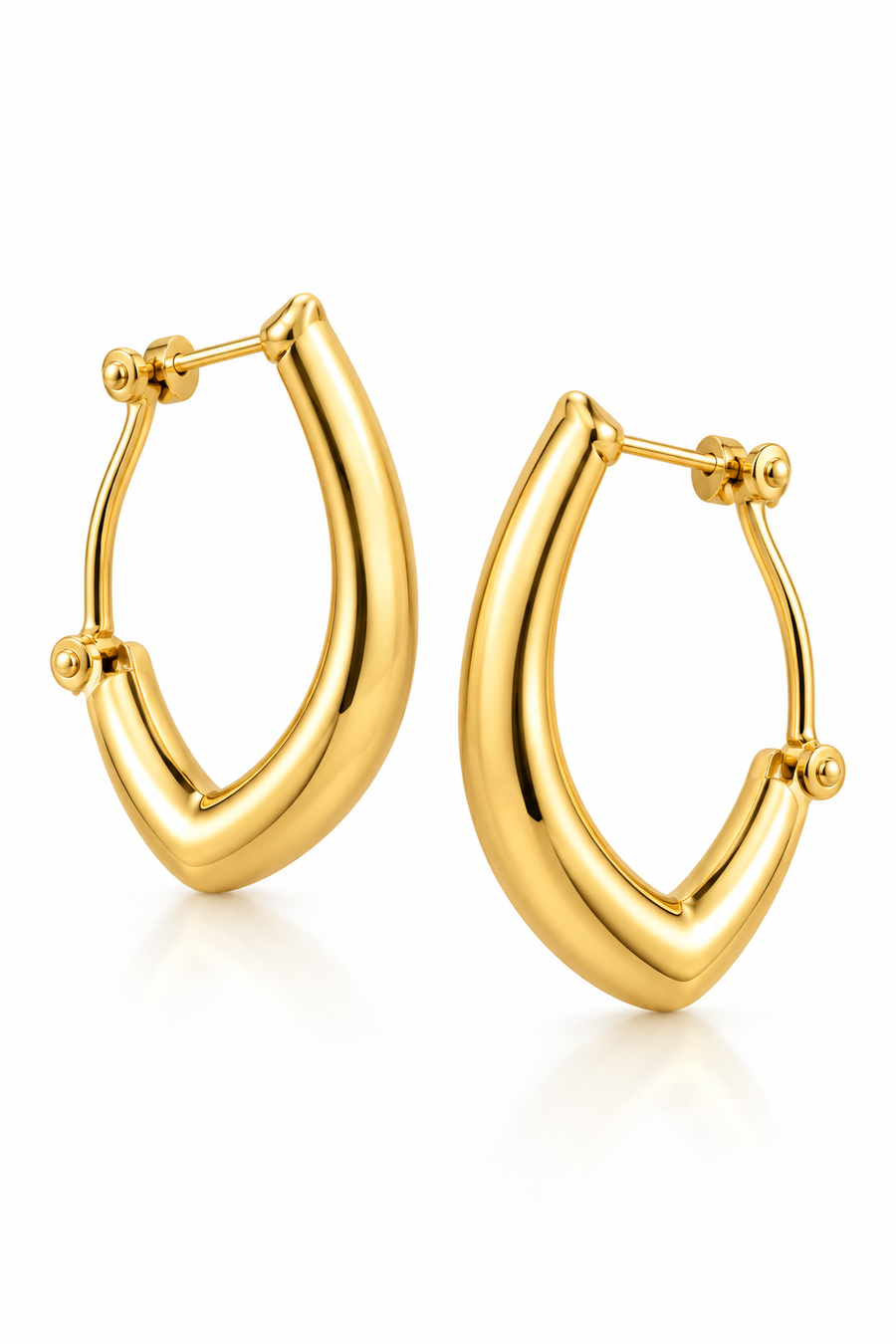 Luxe Gold-Tone Teardrop Hoop Earrings