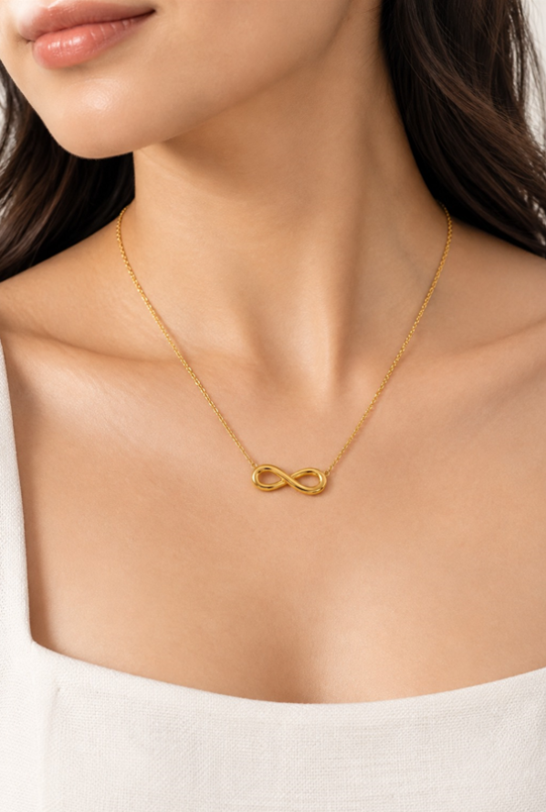 Gold Infinity Pendant Necklace for Women
