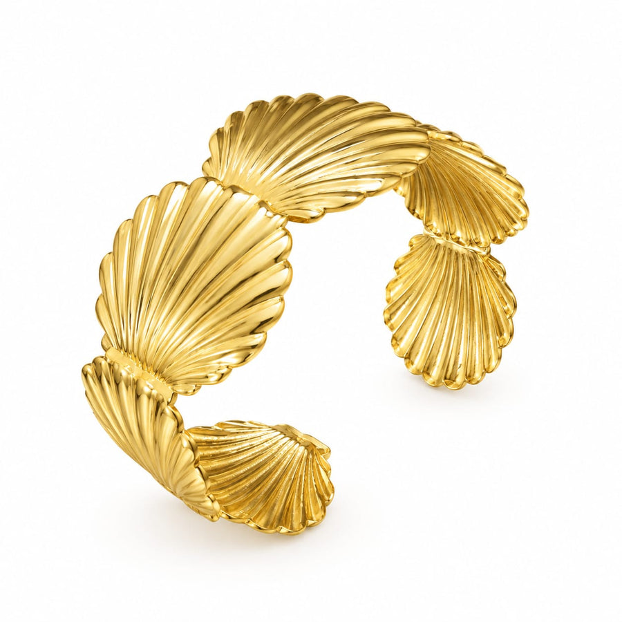 Luxe Gold-Tone Seashell Cuff Bracelet