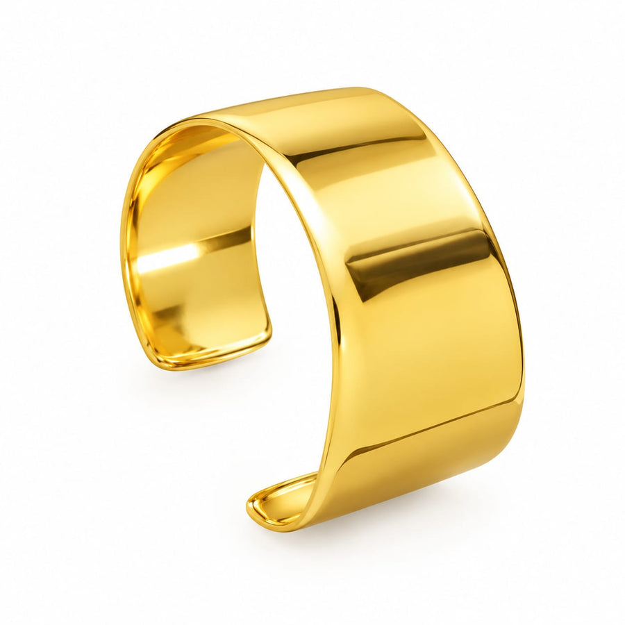 Luxe Gold-Tone Wide Cuff Bracelet