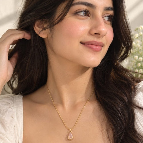Gold Plated Pink necklace