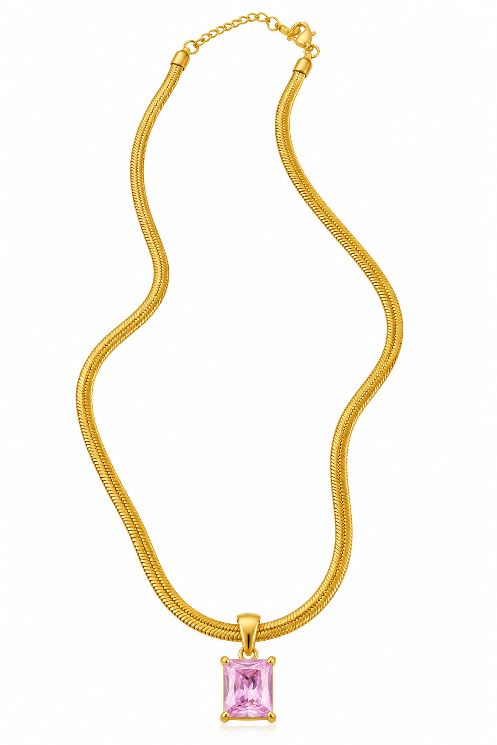 Pink Crystal Pendant Necklace for Women