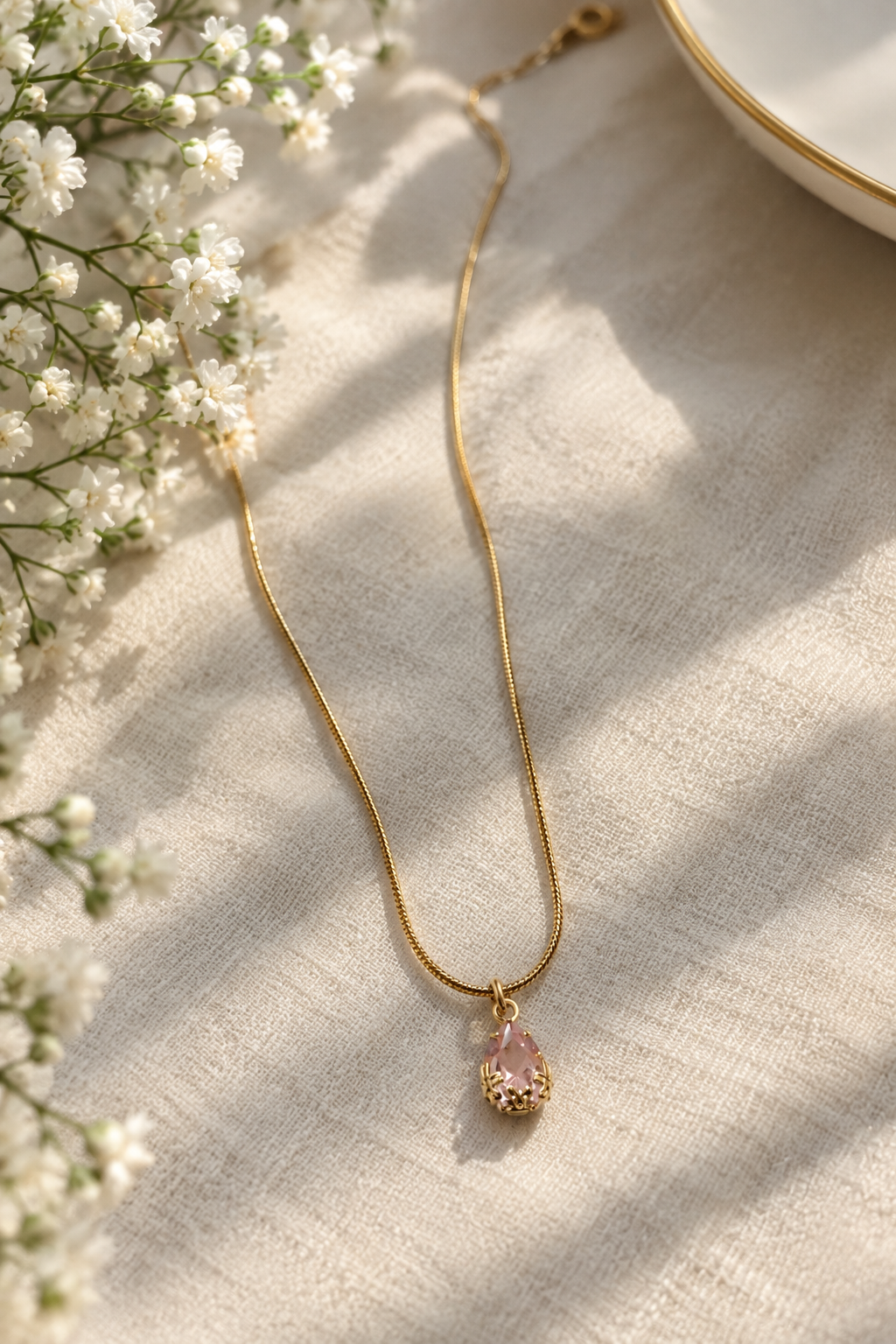 Gold Plated Pink necklace