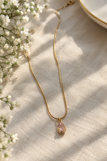 Gold Plated Pink necklace