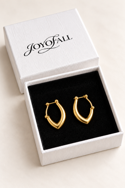Luxe Gold-Tone Teardrop Hoop Earrings