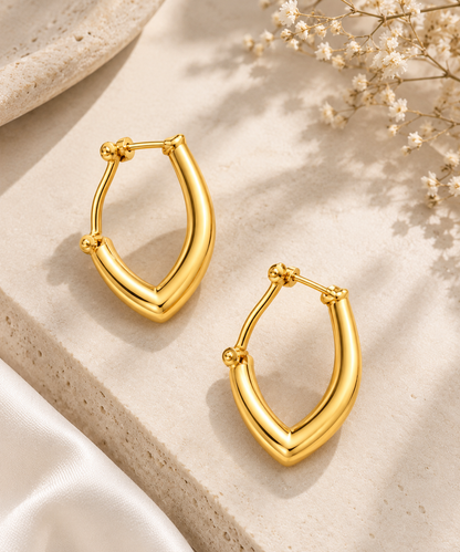 Luxe Gold-Tone Teardrop Hoop Earrings