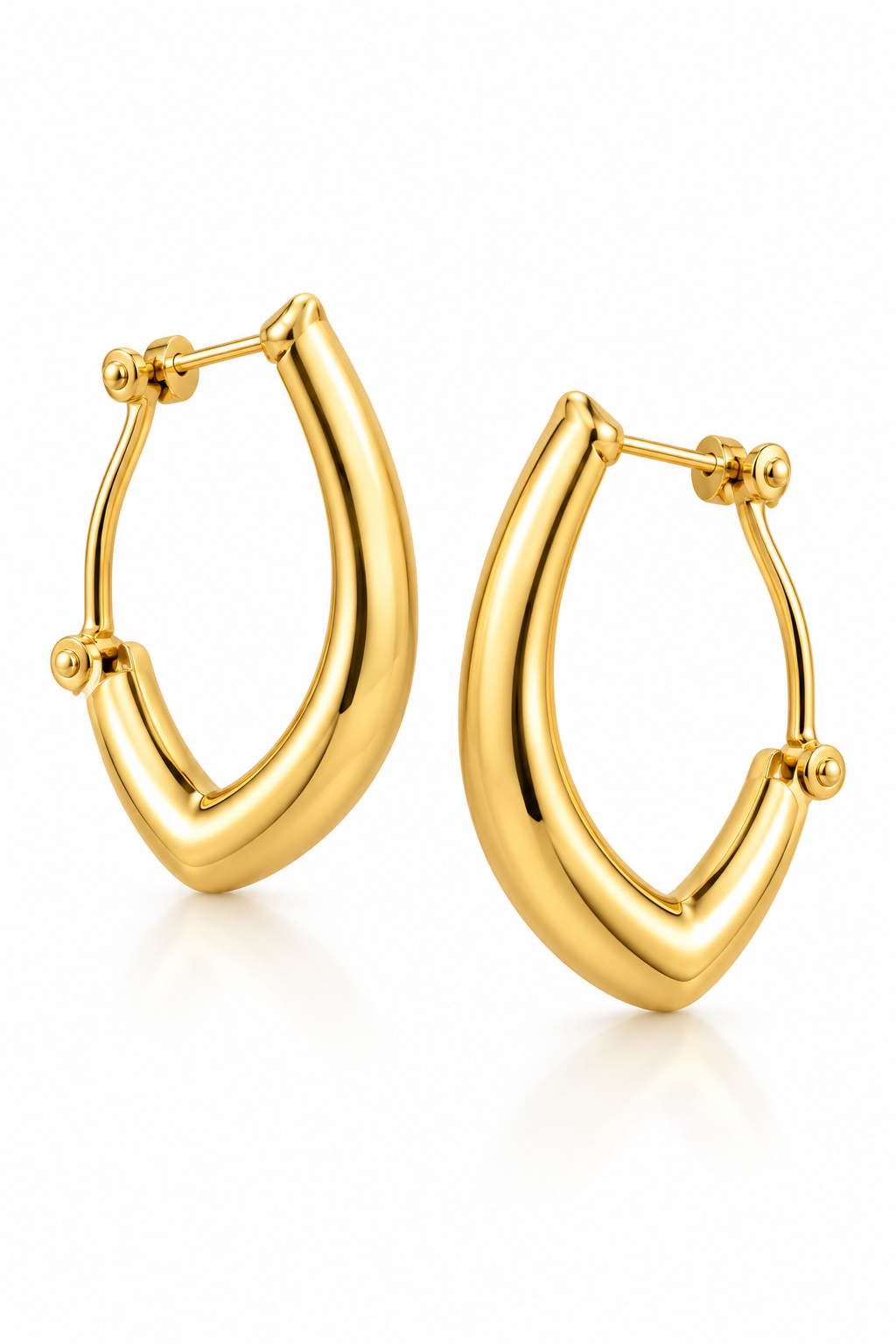 Luxe Gold-Tone Teardrop Hoop Earrings