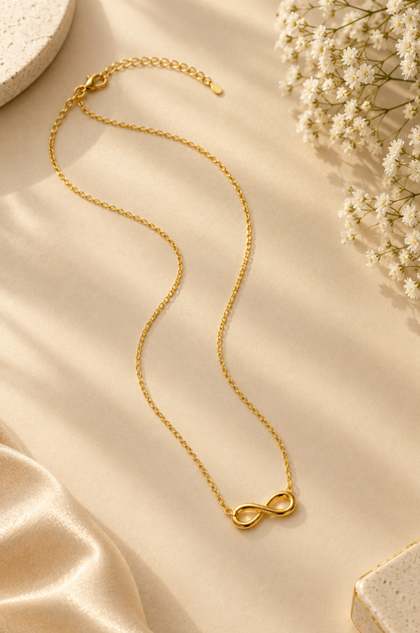 Gold Infinity Pendant Necklace for Women