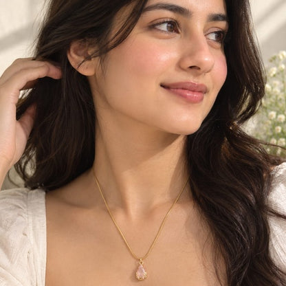 Gold Plated Pink necklace